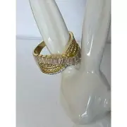 Giani Bernini Gold over sterling silver CZ chunky stylish ring fashion Size 8