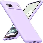 LoeoeL Silicone Case for Google Pixel 6A, Ultra Thin Slim Minimalist Soft Rubber Gel Matte Phone Case for Women Men, Cute Girly Aesthetic Protective Case with Camera Cover, Purple Lavender