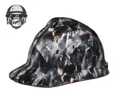 Custom Hydrographic Safty HardHat Mining Industrial HIGH ROLLER MSA CAP