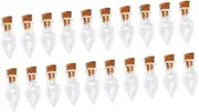 Generic 20Pcs Teardrop Shaped Glass Wishing Bottles with Cork DIY Craft Jars for Home Decor Small Transparent Wish Jars for and Creative Projects
