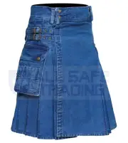 Men's Deluxe Utility Denim Kilt, Modern Kilt, Men's Kilt, Utility Kilt