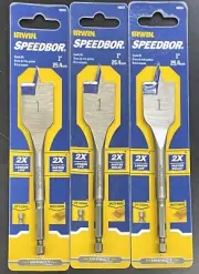 Lot of 3 Irwin Speedbor 1” Drill Bit Spade Bit Impact 88816