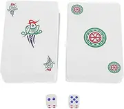 MOLUCKFU Wide Format Mahjong Poker Mahjong Cards Large Print for Seniors Home and Table Games