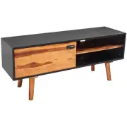 Solid Wood TV Stand Unit 2 Shelves Storage Compartment Entertainment Cabinet