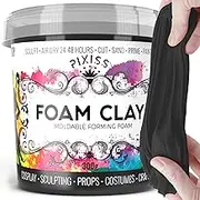 Foam Clay Sculpting Foam for Cosplay (300 Gram) by Pixiss | Soft Air Dry Moldable Sculpting Cosplay Materials (Black)