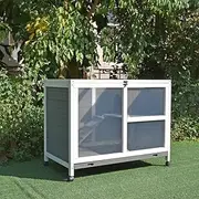 PawHub Indoor Wheeled Chicken Hutch Wooden Rabbit Hutch Guinea Pig Ferret Cage