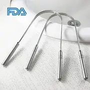 Tongue Scraper(2 Pack), Stainless Steel Metal Tongue Scraper, Used for Oral care and Eliminates Bad Breath to Keep Your Mouth & Teeth Healthy and Clean by MOTYYA