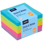 J.Burrows Stick-It Notes 76x76mm Assorted Ultra 5 Pack