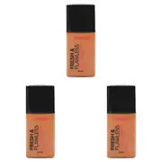 3x Australis 30ml Fresh & Flawless Full Coverage Foundation SPF15 Deep Tan