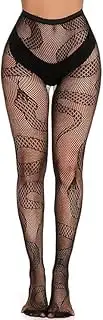[Generic] SAFSOU Fishnet tights,Fishnet Stockings Patterned Tights Thigh-High Black Socks Lace Leggings Pantyhose,valentines day gifts, Snake Patterned Tights, 3X-Large-4X-Large