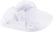 [Lawliet] Womens Wide Brim Floppy Satin Ribbon Hat Church Kentucky Derby A591