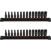 Milwaukee SHOCKWAVE Metric Impact Socket Set 1/4" Drive 6-Point Deep (28-Piece)