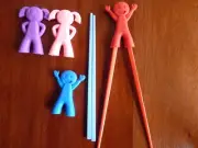 CHILDRENS CHOP STICKS - LITTLE PEOPLE RUBBER - GIRL OR BOY