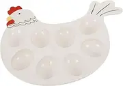 COLLBATH Easter Egg Platter Desktop Ceramic Egg Storage Tray for Deviled Eggs Seafood Serving Tray