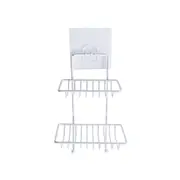 Stainless Steel Double Layers Soap Dish Holder Bathroom Shelf Storage Rack Soap Box Tray Support Plate Draining Holder