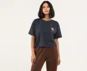 Rip Curl Women's T-Shirt Palm Springs Tropic Soft Heather Fabric Crop Tee Top