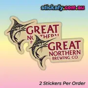Great Northern Beer Marlin Sticker(x2) | Vinyl Car Decal Funny Aussie Meme Adult