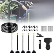 360° Curved Garden Automatic Irrigation System, Automatic Irrigation System Kit, Bendable Copper Sprayer Atomizing System, Micro Drip Irrigation Kit with Adjustable Brass Mist Nozzle (5m/16.5ft)