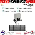 LockMaster Electric Sliding Gate Opener 1200KG Automatic Remote 6M Rail Tracks