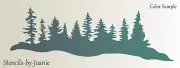 Snowy Mountain Trees 24" STENCIL Mist Valley Rustic Pine Cabin DIY Signs Joanie