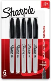 Sharpie Permanent Marker, Fine Point, Black