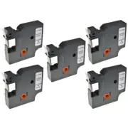 5x Compatible DYMO 40910 Black on Clear P-Touch Tape For RHINO 4200 9mmx7m