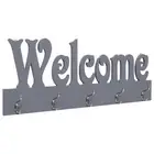 Wall Mounted Coat Rack WELCOME Grey 74x29.5 cm Entryway Organizer Storage 84248