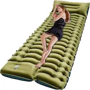 Tent Mattress for Camping, Inflatable Sleeping Mattress, Waterproof Camping Gear, Built-in Foot Pump Portable Air Bed for Truck, Boat, RV