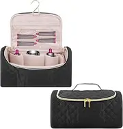 Linkidea Travel Carry Case Compatible with Dyson Airwrap Styler, Portable Hanging Hair Dryer Storage Case with Side Mesh Pockets, Hair Dryer Accessories Organizer (Black), Black