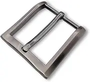 [edelkern] Belt Buckle "GS34" | Modern & Timeless Look | Robust Metal Alloy | Suitable for Belts without Buckle (Interchangeable Belt) up to 40 mm Wide | For Men and Women, silver, One size