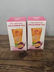 TEA CENTRAL COLD BREW PASSION FRUIT GREEN TEA 2 Boxes= 50 Bags