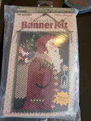 The Beadery Craft Products " Kris Kringle" Christmas Beaded Banner Kit Vintage