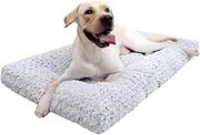 Large Dog Bed for Medium Large Dogs, Washable Soft Pet Bed with Plush Surface, Dog Mat for Dogs Up to 25KG, White