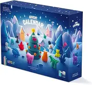 HEY CLAY Advent Calendar Winter Holidays - Colorful Modeling Air Dry Clay for Kids - Air Dry Clay Kit 36 Flowpacks with Fun Interactive App