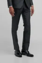 $2773 Dolce & Gabbana Men's Black Silk Lurex Jacquard Tuxedo Dress Pants Size 48