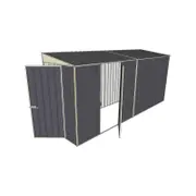 Build-A-Shed 1.2 x 4.5 x 2.0m Tunnel Shed Tunnel Hinged Door with 1 Hinged Side Door - Grey