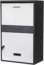 Mailbox Large Post Box Waterproof and Rustproof Metal Drop Box Freestanding/Wall Mounted with Lock Parcel Box Letter Box (Color : Grey)