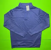 Peter Millar Pullover Men's SMALL Perth Carts Performance Quarter Zip Port Blue