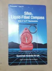 Vintage Silva Forecaster Type 10 Red Compass and Thermometer - Free Shipping