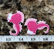 5 qty Planar Resin Flatback Hair Bow Center Seahorse heart love