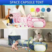 Kids Baby Play Tent and Tunnel Rocket Ship Pop Up Play Tent Ball Pit Foldable ེ