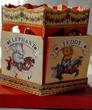 Vtg Musical Revolving Paperboard Carousel W Horses and 5 Picture Books #M NM#3