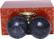 one Pairs 1.4in Chinese Exercise Balls Baoding Balls Dark Grey Natural Jade Chinese Health Stress Marble Stone Ball BS021