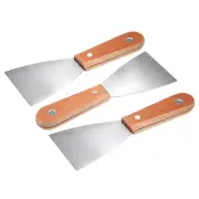 Putty Taping Paint Scraper 3" Steel Blade Wooden Handle Wall Floor Tile 3pcs