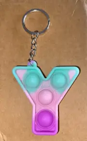 Letter Y Pop Fidget Toy Keychain