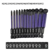 12Pcs Ball End Hex Bit 75mm Ball Head Screwdriver Bit 1/4In Magentic With holder