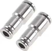 X AUTOHAUX Push to Connect Air Fittings 5/16" x1/4" Reducing Straight Air Line Quick Connector 304 Stainless Steel 2 Pcs Silver Tone