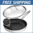 LuxeClad 12-Inch Nonstick Frying Pan - Oven & Dishwasher Safe - Stainless Steel