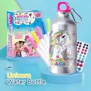Girl Gift Unicorn Aluminum Water Bottle DIY Art Craft Kits Decorate and Color