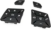 DEMULAX W204 X204 W212 W156 W246 W207 W117 W218 Car Steering Wheel Control Menu Control Switch Button, for C E A GLK Class Left and Right Vehicle Speed Control Button(Black)